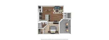 The Rio, 1 Bed | 1 Bath | 744 Sq. Ft.