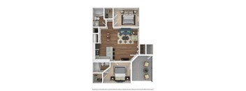 The Wimberly, 2 Bed | 2 Bath | 1038 Sq. Ft.