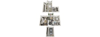 A set of three floor plans for a house with a garage at Reserve at Canyon Creek,Texas