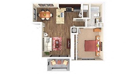 The Landing 1 Bedroom / 1 Bathroom 766 square feet- The Atlantic Tradition