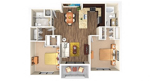 The Palm 2 Bedroom / 2 Bathroom 1,150 square feet- The Atlantic Tradition