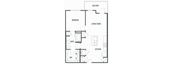Blackjack Floorplan with 764 Sq. Ft. at Arcadia Decatur, Decatur, GA