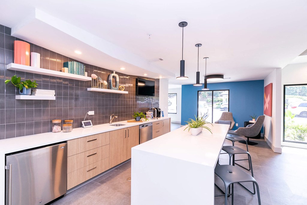 Resident Lounge with Coffee Station. at The Atlantic Brookhaven, Brookhaven, GA