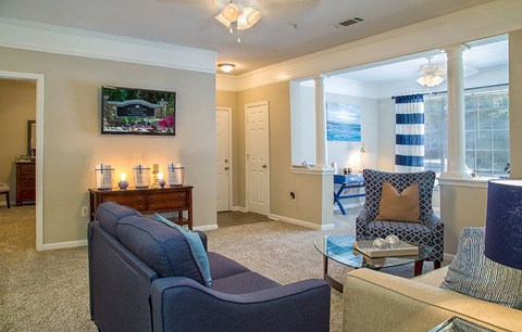 Living Room at The Atlantic BridgeMill, Canton, GA, 30114