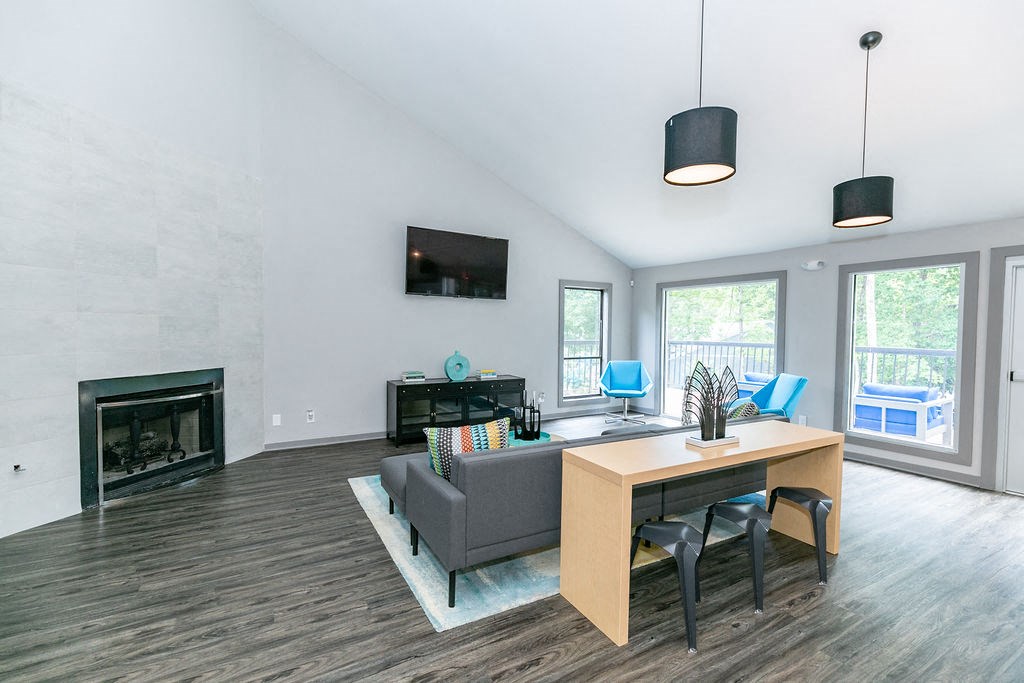 Clubhouse with Lounge area Clubhouse with Lounge area at The Atlantic Howell Station, Duluth, GA, 30096
