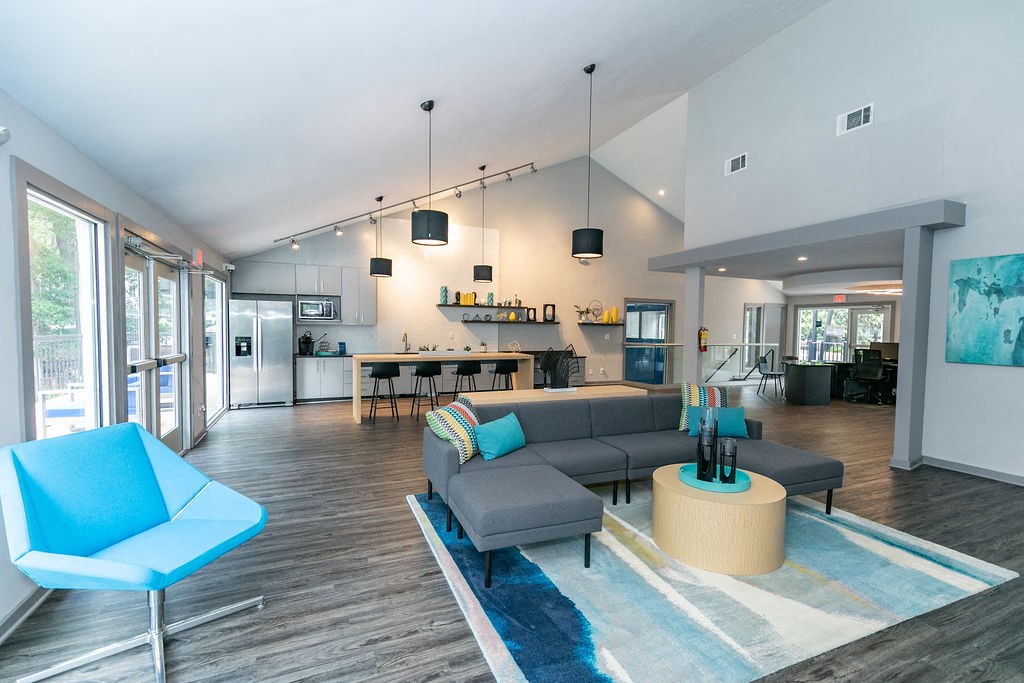 Resident Lounge with Media and Coffee Station at The Atlantic Howell Station, Duluth, GA, 30096