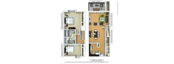 a floor plan of a two bedroom apartment