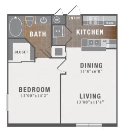 1 bed 1 bath at Montecito Apartments, Houston