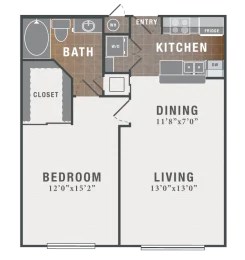 1 bed 1 bath A at Montecito Apartments, Texas