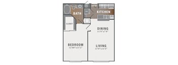 1 bed 1 bath B at Montecito Apartments, Texas, 77056