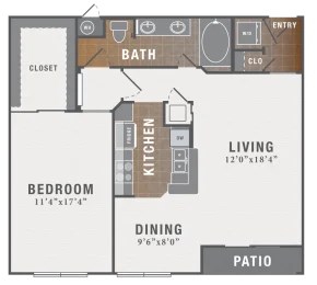 1 bed 1 bath E at Montecito Apartments, Houston, 77056