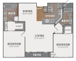2 bed 2 bath A at Montecito Apartments, Texas