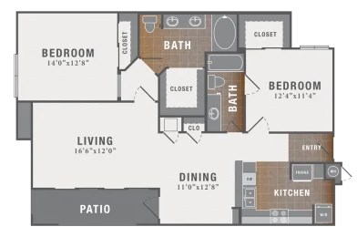 2 bed 2 bath C at Montecito Apartments, Houston, TX, 77056