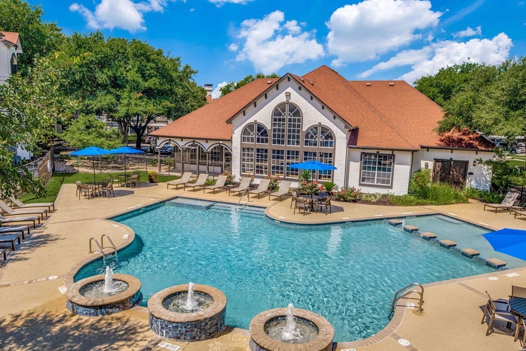 Resort style pool at The Atlantic Palazzo, San Marcos, Texas