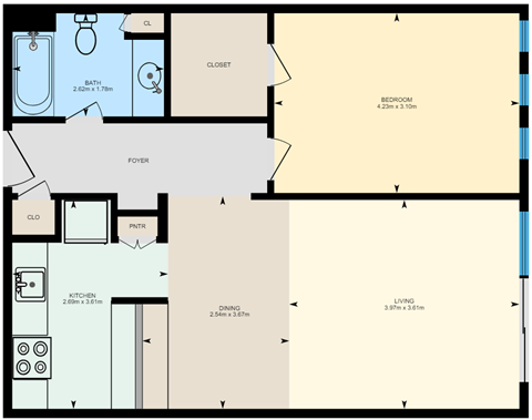a blueprint of a floor plan of a residence