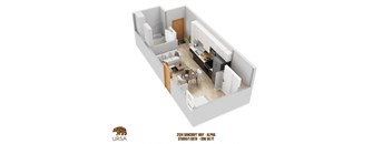 a floor plan of a two bedroom apartment with a kitchen and living room