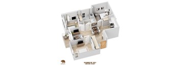 bedroom floor plan an in 3d