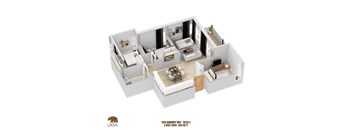 bedroom floor plan an in 3d