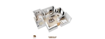 the wilds apartment floor plan 2 bedroom 840 sq.ft.