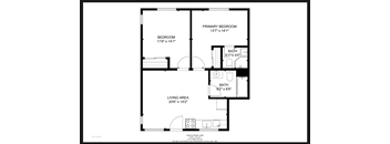 a floor plan of a 1 bedroom floor plan