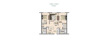 a floor plan of a 2 bedroom 2 bath apartment