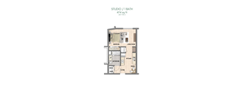 the studio 1 1 bath floor plan