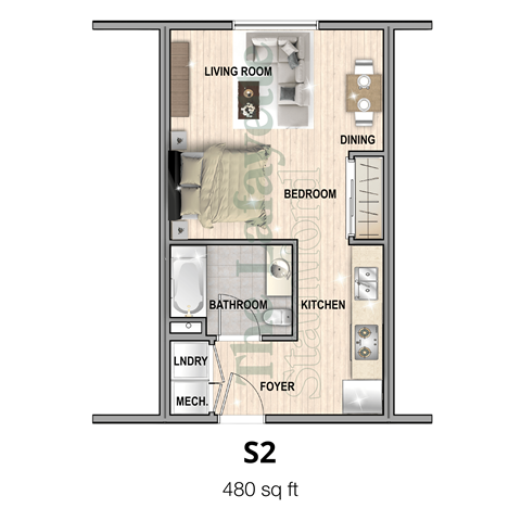 The Lafayette Stamford S2 Studio apartment is 480 square feet in stamford ct now leasing. Open concept modern amenities tour today