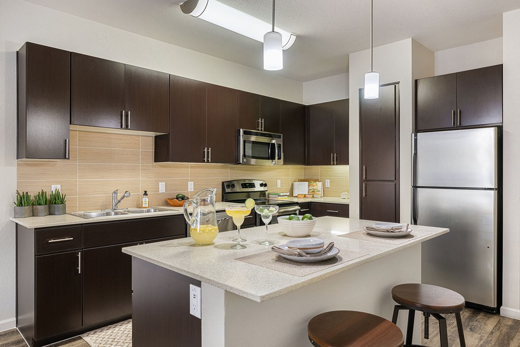 our apartments offer a modern kitchen with stainless steel appliances