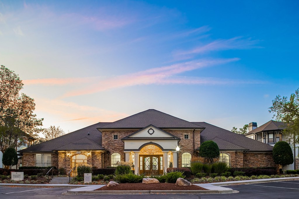 the preserve at cardinal heights apartments exterior of building at dusk