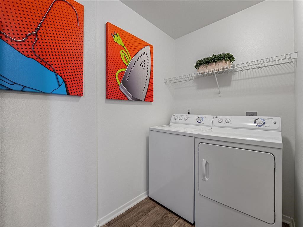 our apartments have a spacious laundry room with a washer and dryer