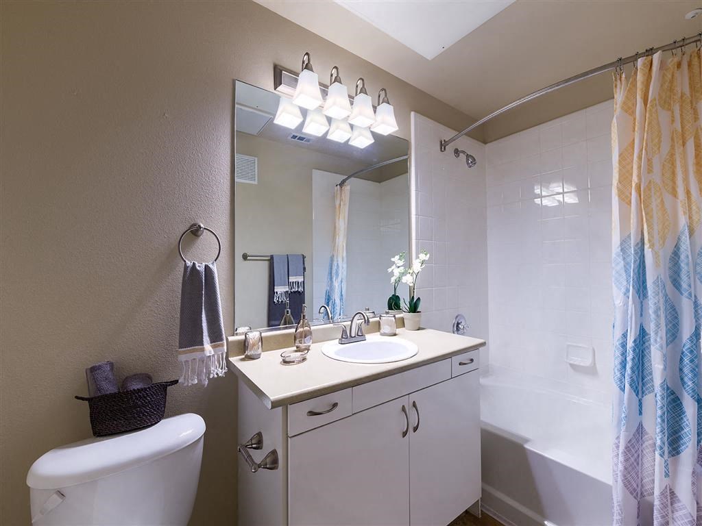 a bathroom with a sink toilet and a mirror