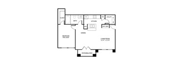 A black and white image of a floor plan for a home.