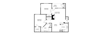 A black and white image of a floor plan for a house.