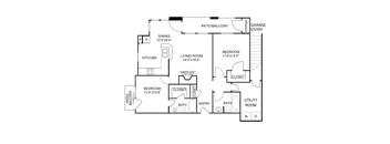 A black and white image of a floor plan for a house.