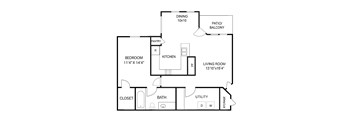 A black and white image of a house floor plan.