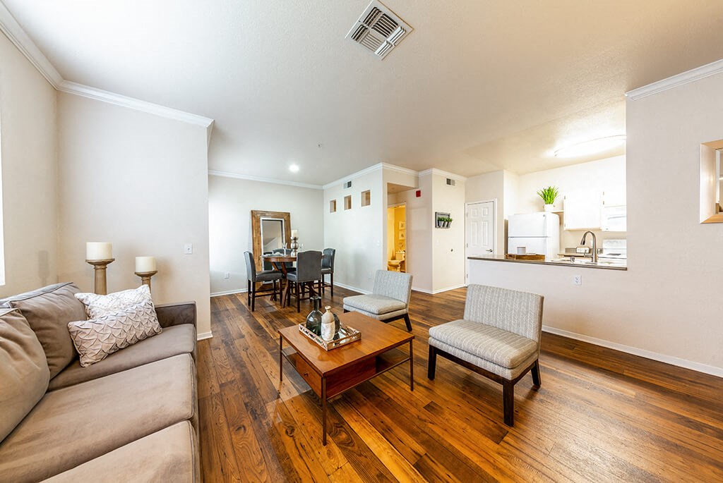 a living room with a couch and a table