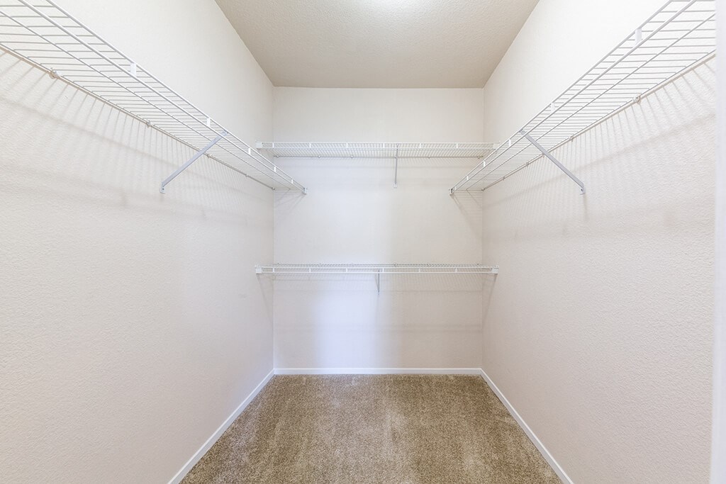 the preserve at ballantyne commons spacious walk in closets with white walls and