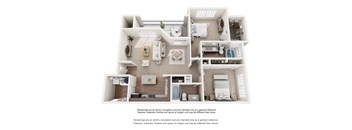 A white dollhouse with furniture and decor.