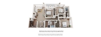 A floor plan of a house with a kitchen, living room, and bedrooms.