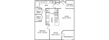 A black and white image of a floor plan for a house.