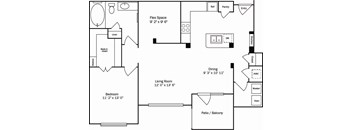 A black and white image of a floor plan for a house.