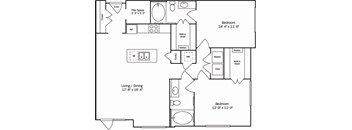 A black and white image of a floor plan for a house.