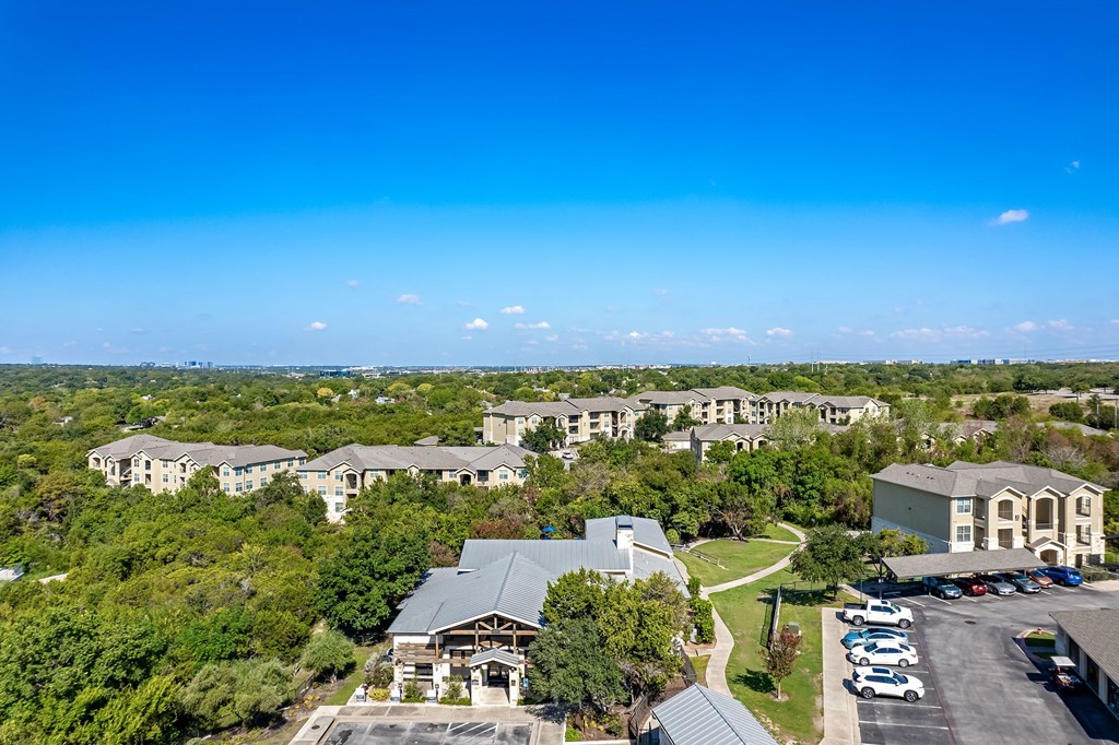 a aerial view of the estates at spring ridge apartments