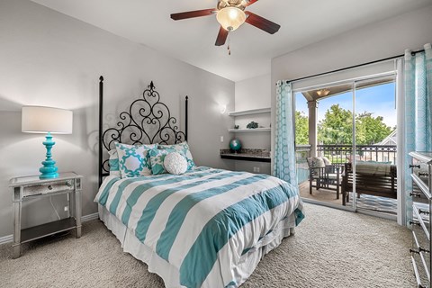 the master bedroom has access to the balcony