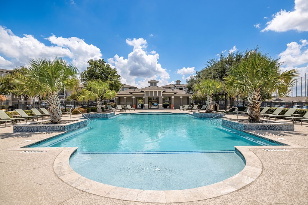 take a dip in the resort style pool at villas at houston levee west apartments