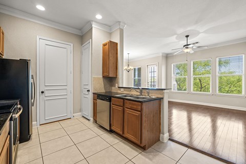 Gourmet kitchen with stainless steel appliances