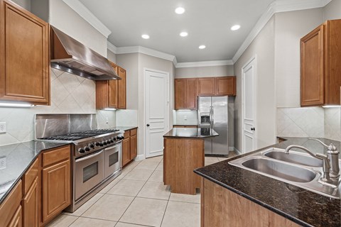 Gourmet kitchen with stainless steel appliances