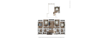 A detailed layout of a house with multiple rooms and furniture.