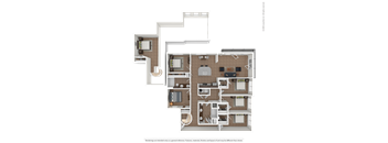 A detailed 3D floor plan of a multi-level residential property.