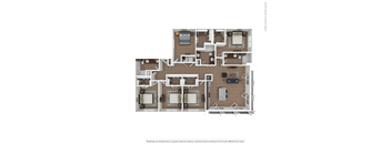 A floor plan of a house with a kitchen, living room, dining room, and multiple bedrooms.